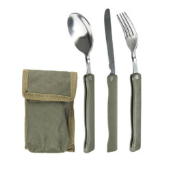 Foldable eating utensil set